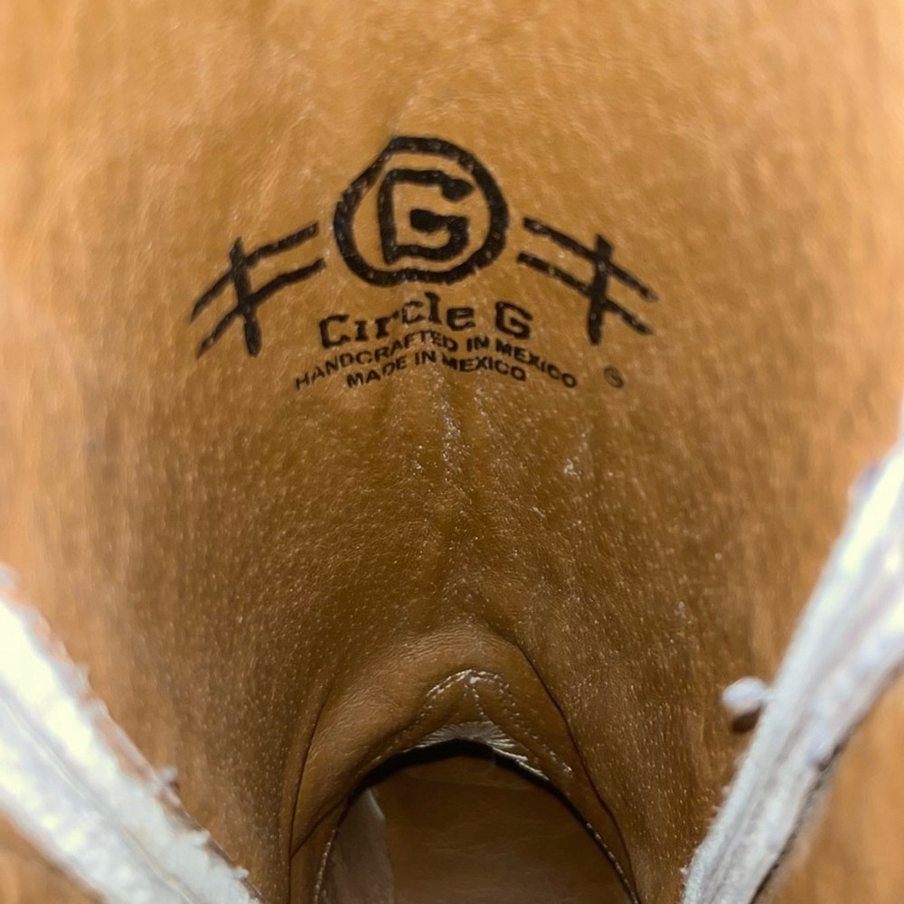 Circle G Handcrafted in Mexico Floral Cowgirl Boot in Cream